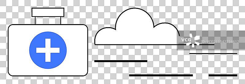 带有医疗十字和抽象图案的急救包图片素材
