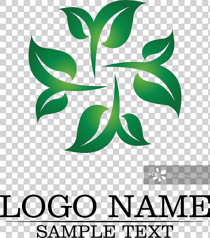 树叶标志设计环保理念图片素材