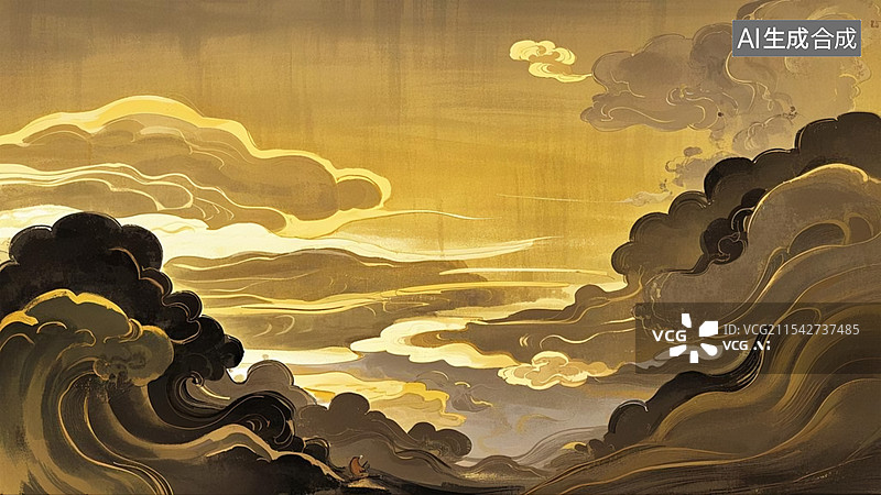 【AI数字艺术】祥云 背景 中国风图片素材