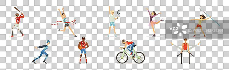 男女运动员参加体育比赛图片素材