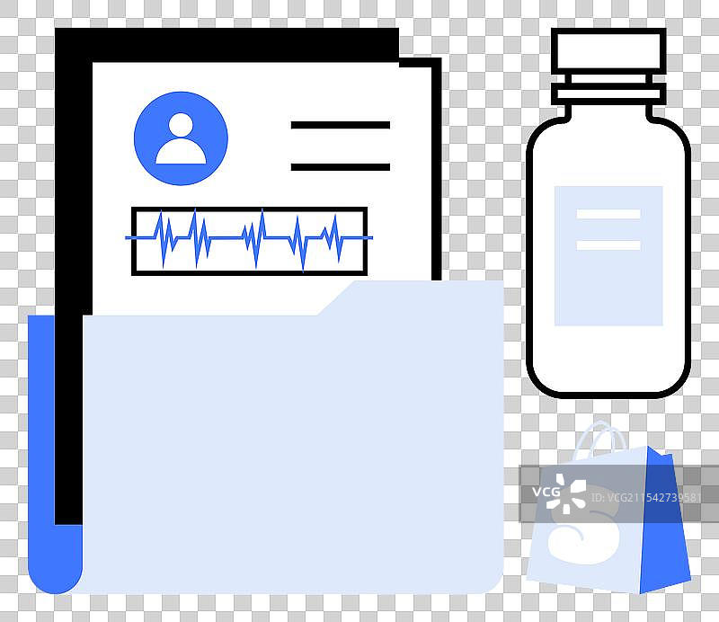带有药瓶图表的医疗文件图片素材