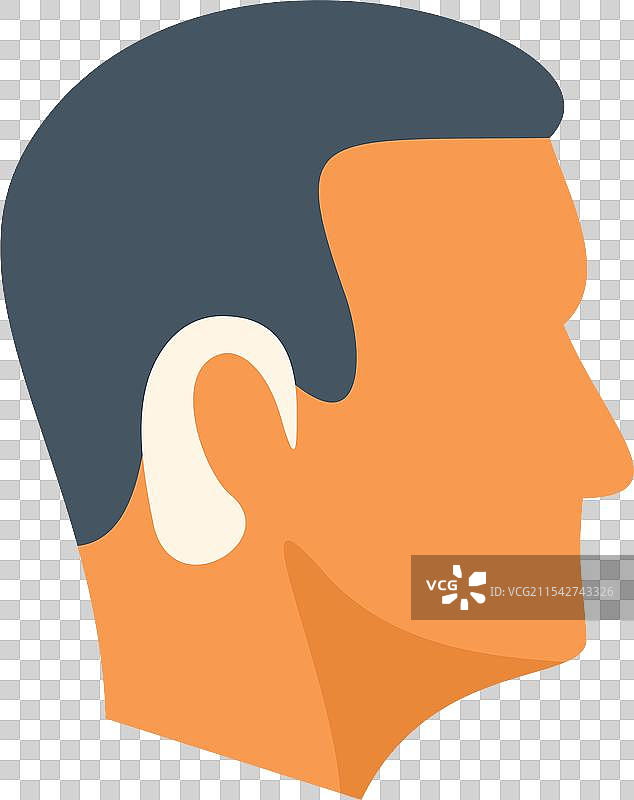 侧面男性面孔极简扁平图标设计图片素材