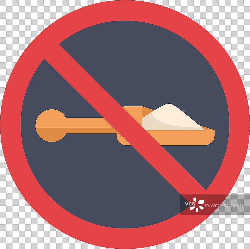 禁止糖分消费的红色标志图片素材