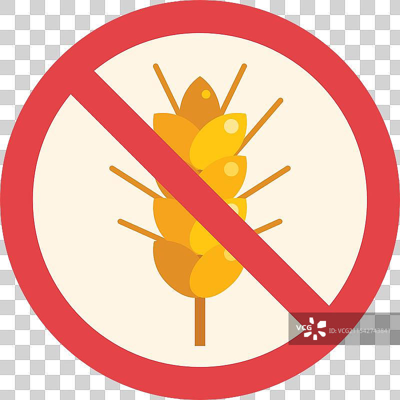 小麦穗与红色的谷物不耐受概念图片素材