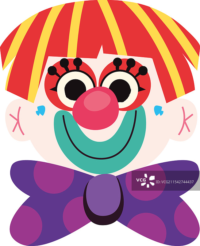 快乐的小丑头戴蝴蝶结图片素材