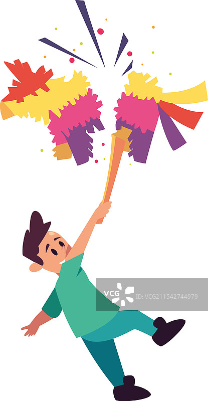 孩子在派对上打击皮纳塔图片素材