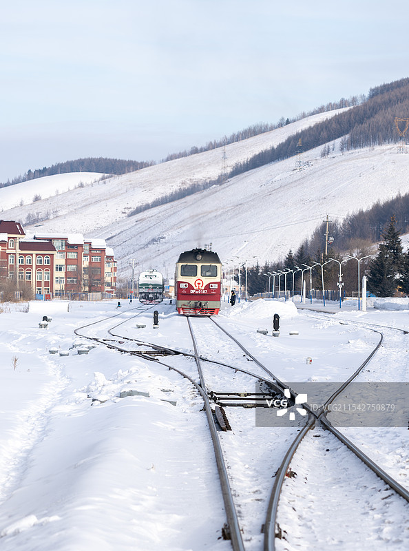 雪地上的火车图片素材