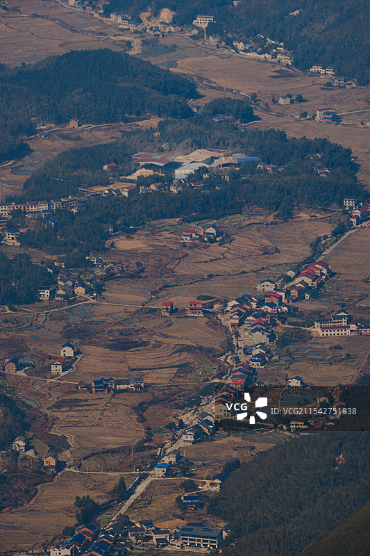 高空视角乡村图片素材
