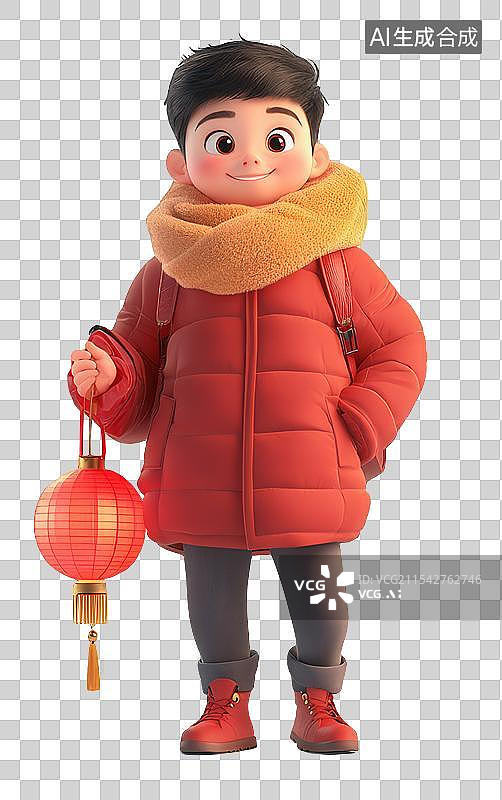 【AI数字艺术】男生青年春节回家过年春节人物免抠元素图片素材