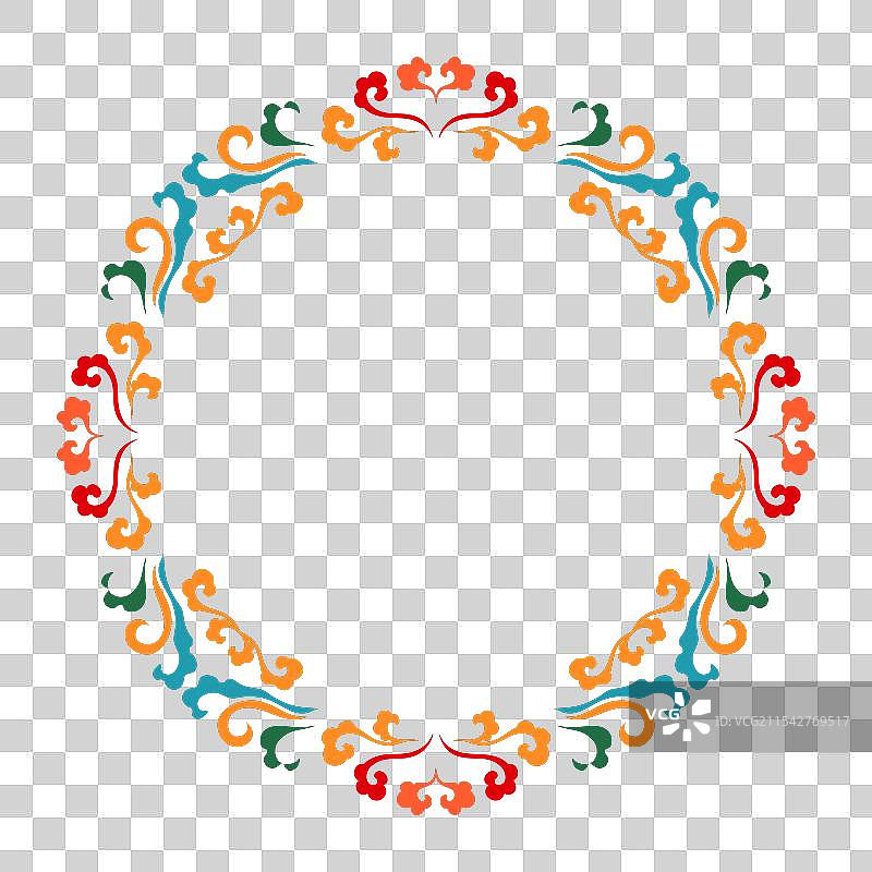 中式祥云纹样花纹花边素材图片素材