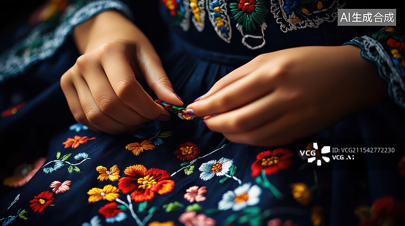 【AI数字艺术】身穿少数民族服饰的妇女图片素材
