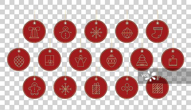 圣诞快乐 新年圆形玩具球装饰球图片素材