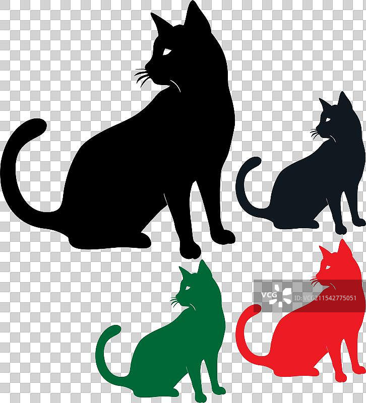 猫咪排便形状图标，带有各种颜色图案图片素材