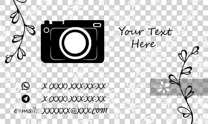 花卉装饰背景上的名片图片素材