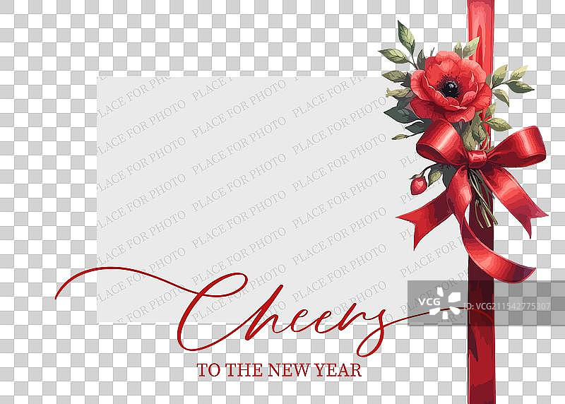 圣诞快乐的节日模板，留有空位供填写图片素材