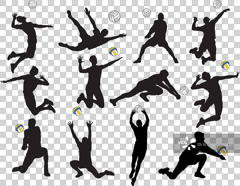 男性排球运动员排球男士剪切文件图片素材