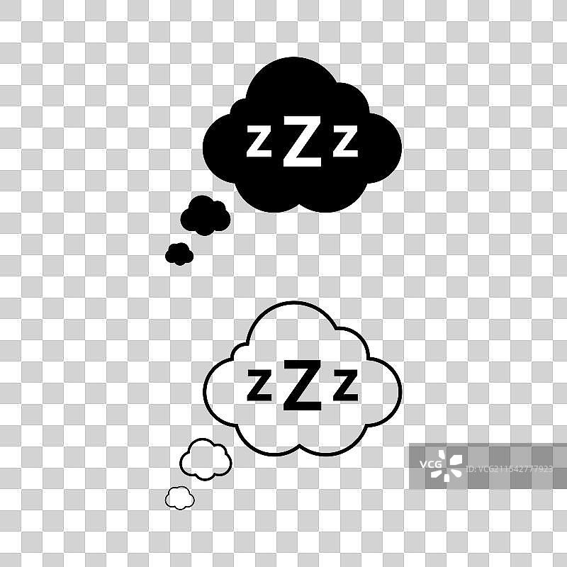 睡眠图标集和睡眠标志集合图片素材