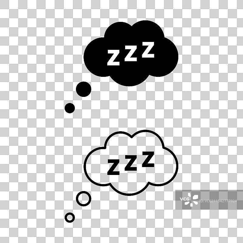 睡觉漫画气泡 zzz 图标图片素材