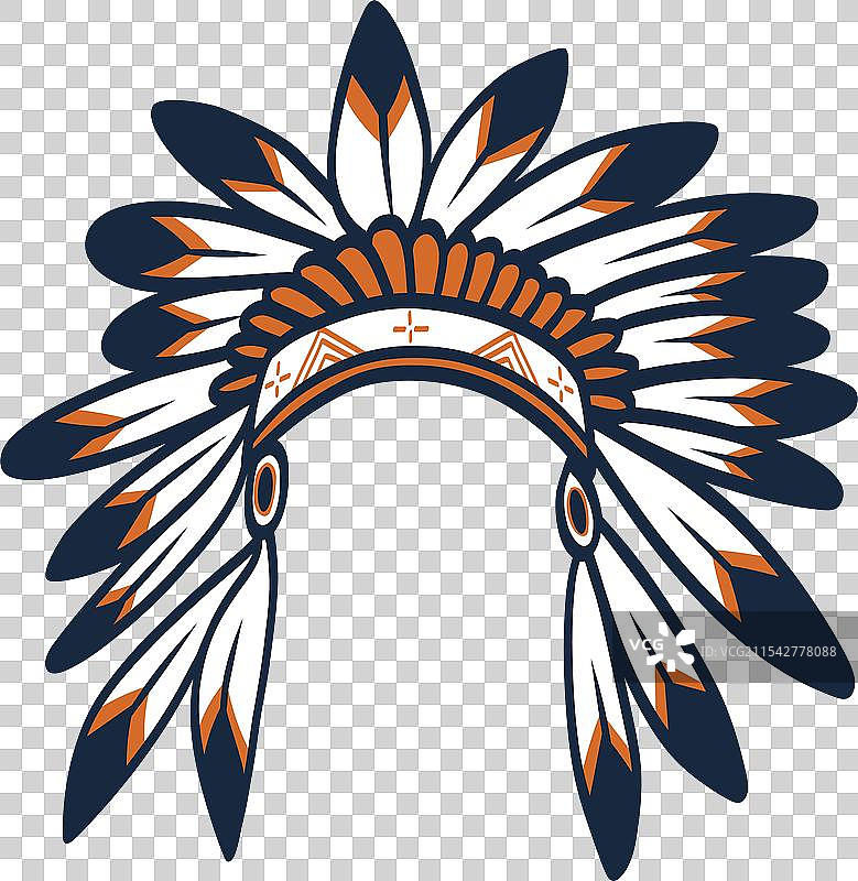 美洲土著印第安人帽子头饰标志图片素材