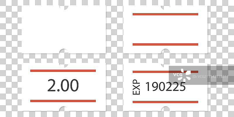 带有两条红色条纹的自粘纸价签图片素材