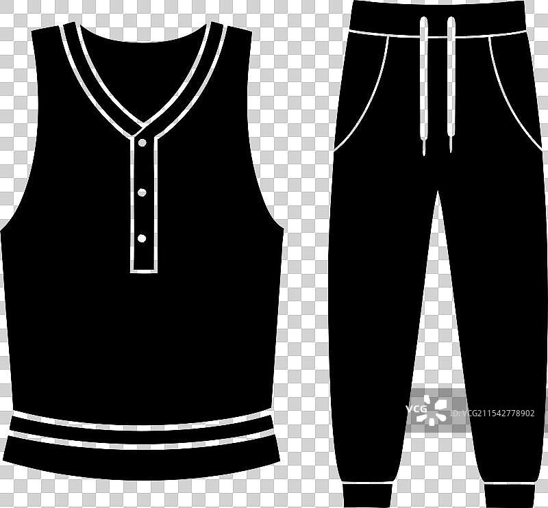 无袖衬衫搭配运动裤图片素材