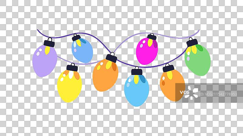 五彩缤纷的节日圣诞灯串图片素材