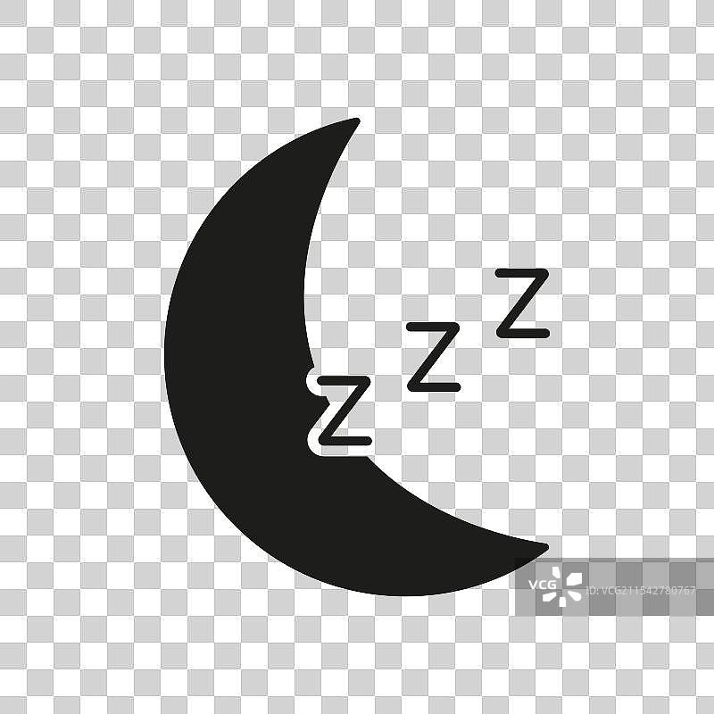 睡眠和夜间休息剪影图标新月图片素材
