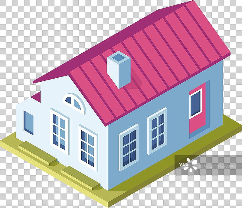 现代郊区住宅的等轴测投影图片素材