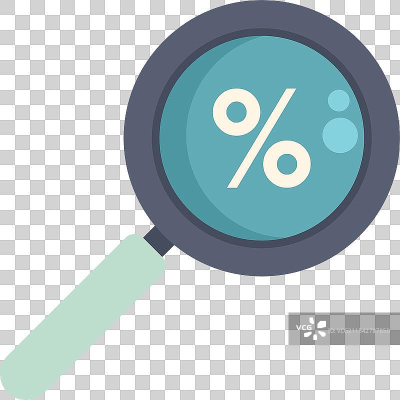 放大镜显示百分比符号图片素材