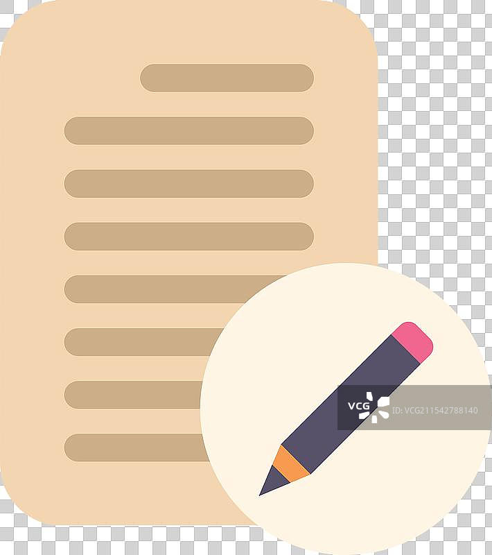 铅笔编辑带有文本行的文档图片素材