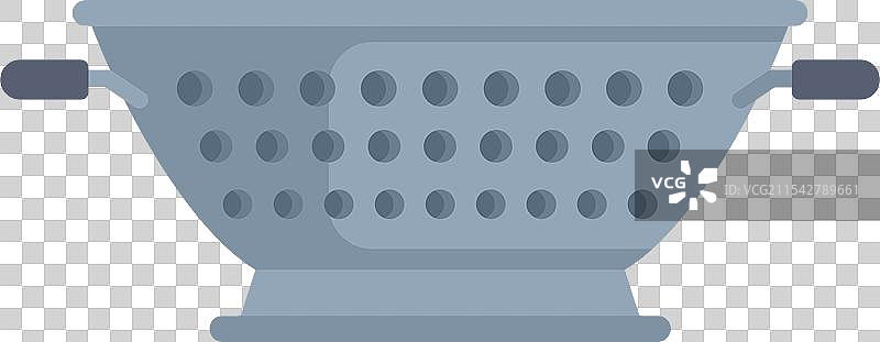 带把手的金属漏网放在白色背景上图片素材