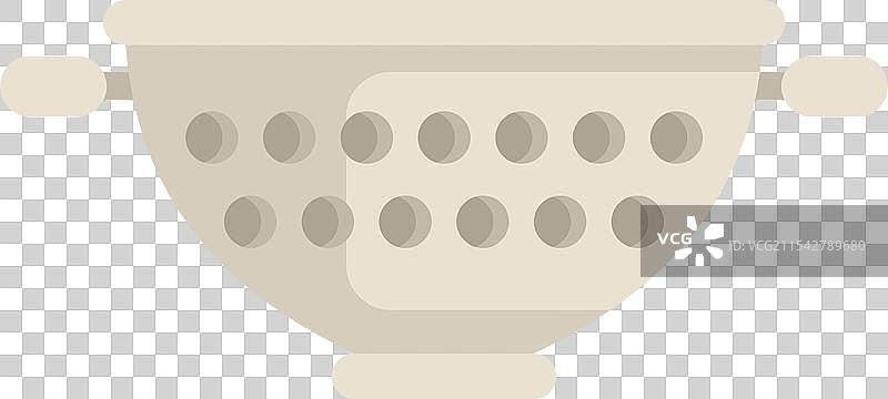 金属滤网过滤食物图标，展示厨房场景图片素材