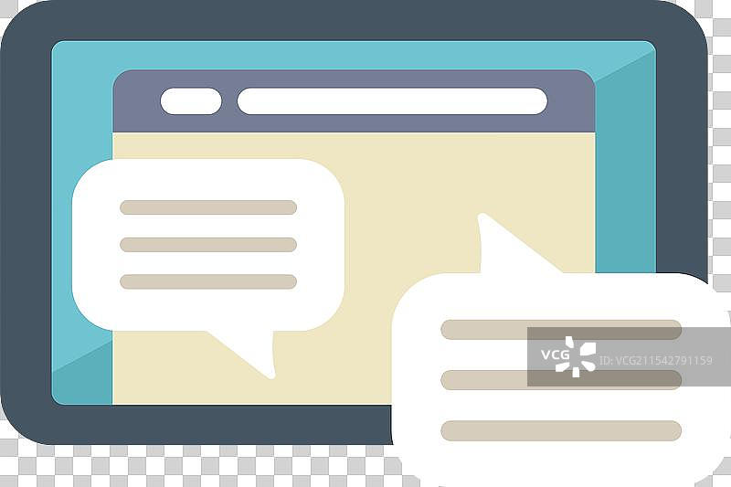 平板电脑显示在线消息应用程序图片素材