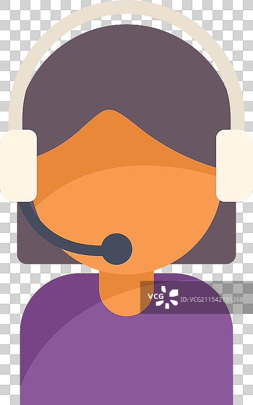 佩戴耳机的客服代表图片素材