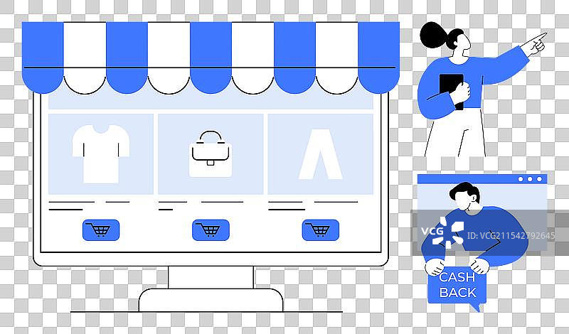 在线购物店面与顾客图片素材
