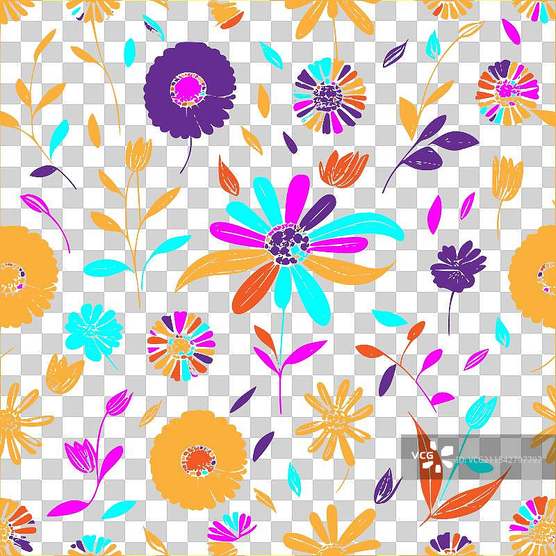 万寿菊抽象图案无缝设计图片素材