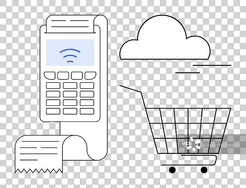 现代零售技术与购物车图片素材