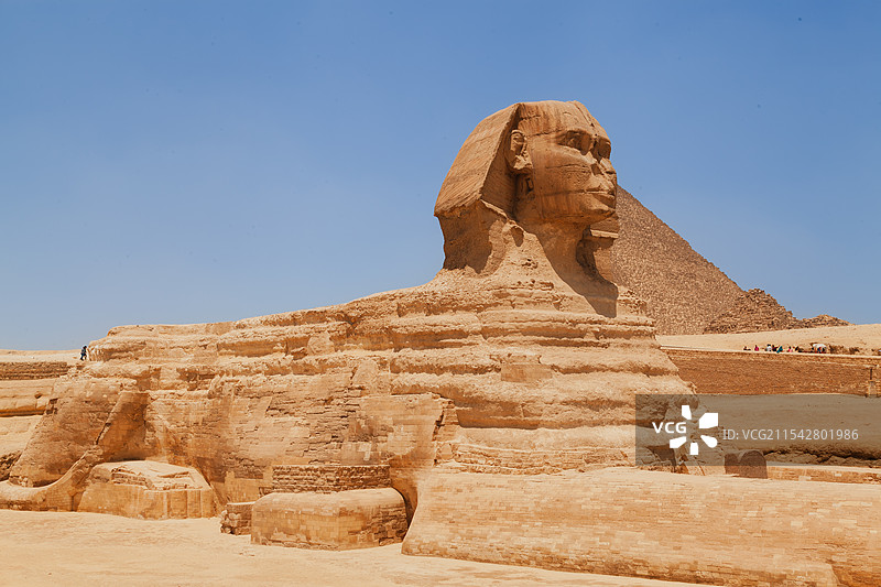 埃及开罗吉萨金字塔狮身人面像图片素材