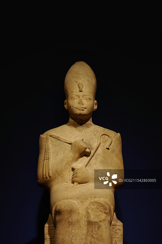 图特摩斯三世坐像 新王国时期 索哈杰省博物馆藏 摄于上海博物馆“金字塔之巅：古埃及文明大展”图片素材