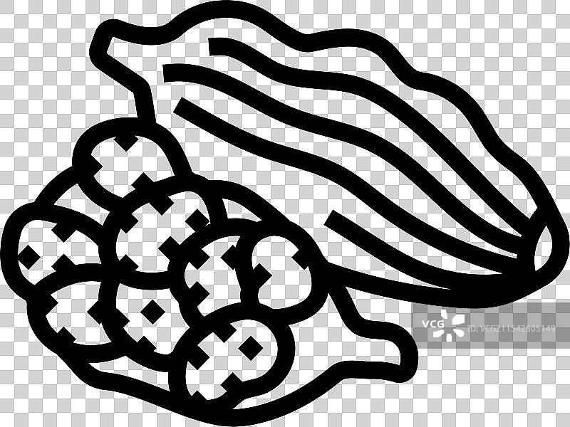 小豆蔻荚阿育吠陀草药线条图标图片素材