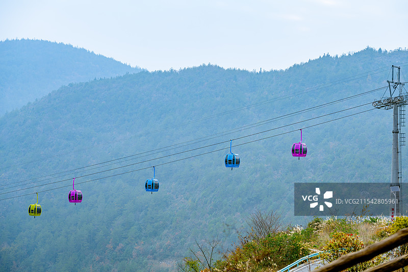 重庆巫山神女景区黄岩索道的缆车图片素材