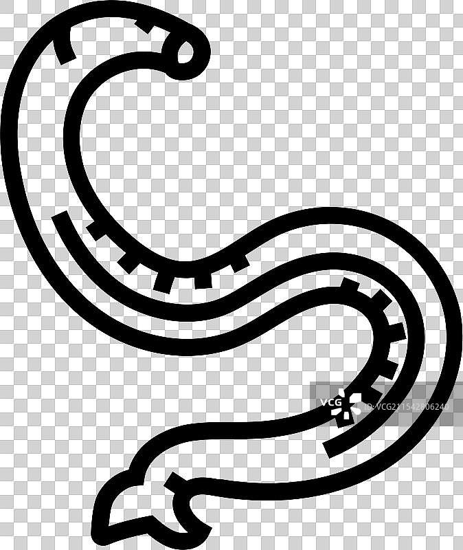 钩虫寄生虫线条图标图片素材