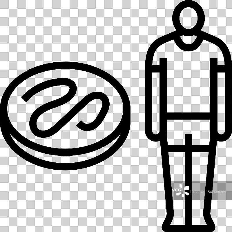 人体寄生虫线条图标图片素材