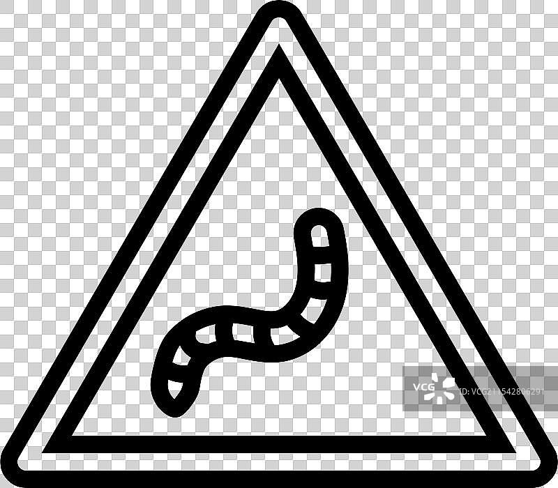 警告符号虫子寄生虫线条图标图片素材