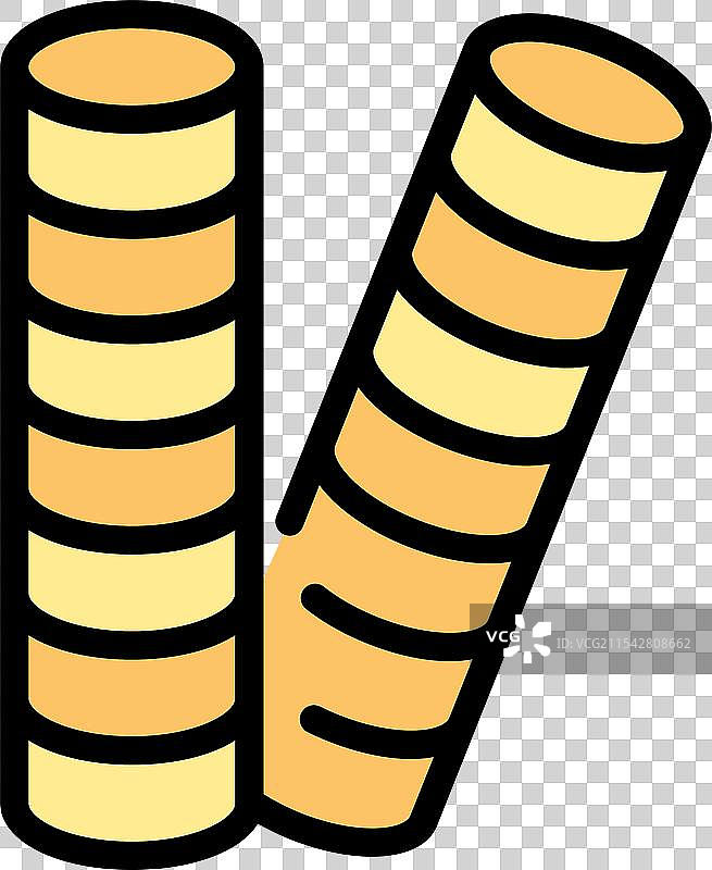 两根脆脆的威化卷并排放置图片素材