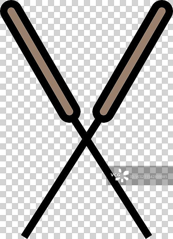 交叉针灸针 彩色图标图片素材