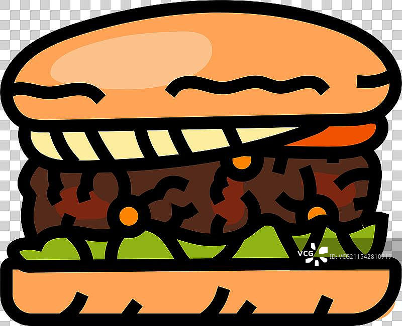 黑豆汉堡食品颜色图标图片素材