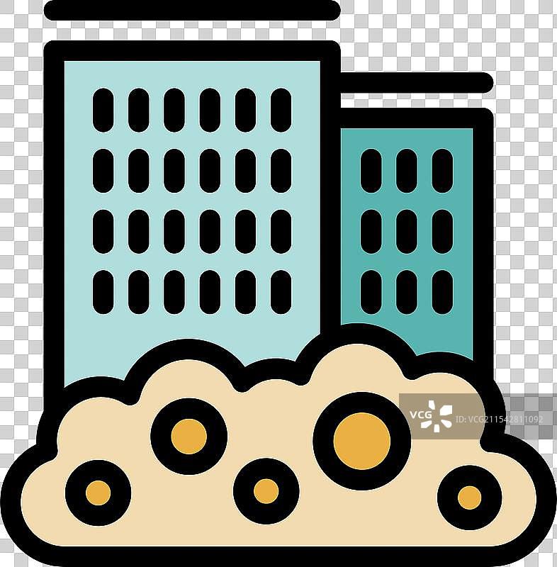 城市建筑矗立在污染的雾霾云后图片素材