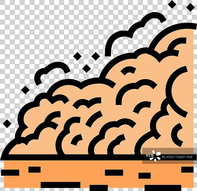 沙尘暴天气自然现象彩色图标图片素材