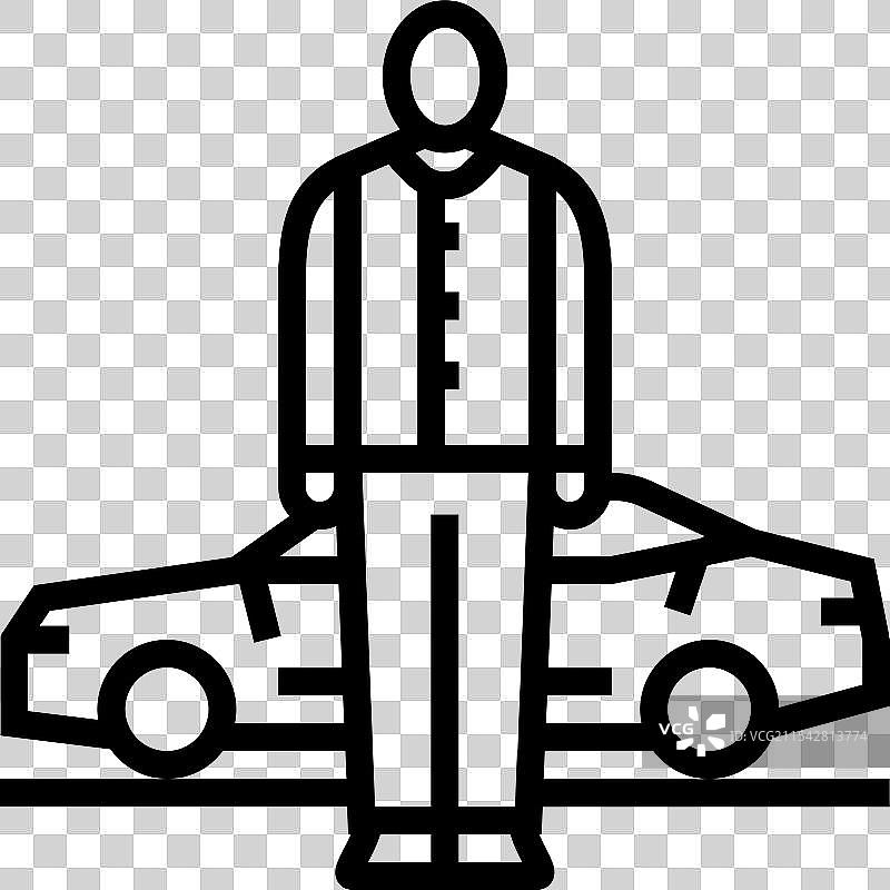 停车礼宾服务酒店线条图标图片素材